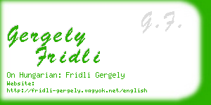 gergely fridli business card